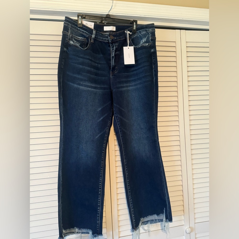 NWT Vervet denim high rise cropped flare